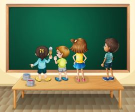 children-paintinging-the-blackboard-in-the-room_1308-3863 pre school in surat